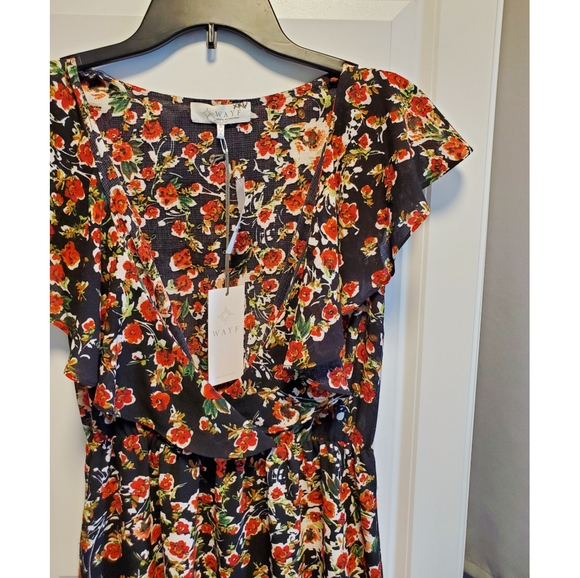 NWT WAYF floral ruffle midi dress - Picture 3 of 6